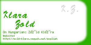 klara zold business card